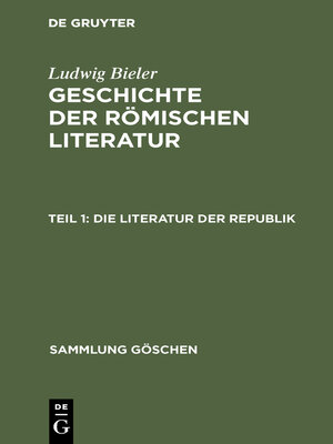 cover image of Die Literatur der Republik